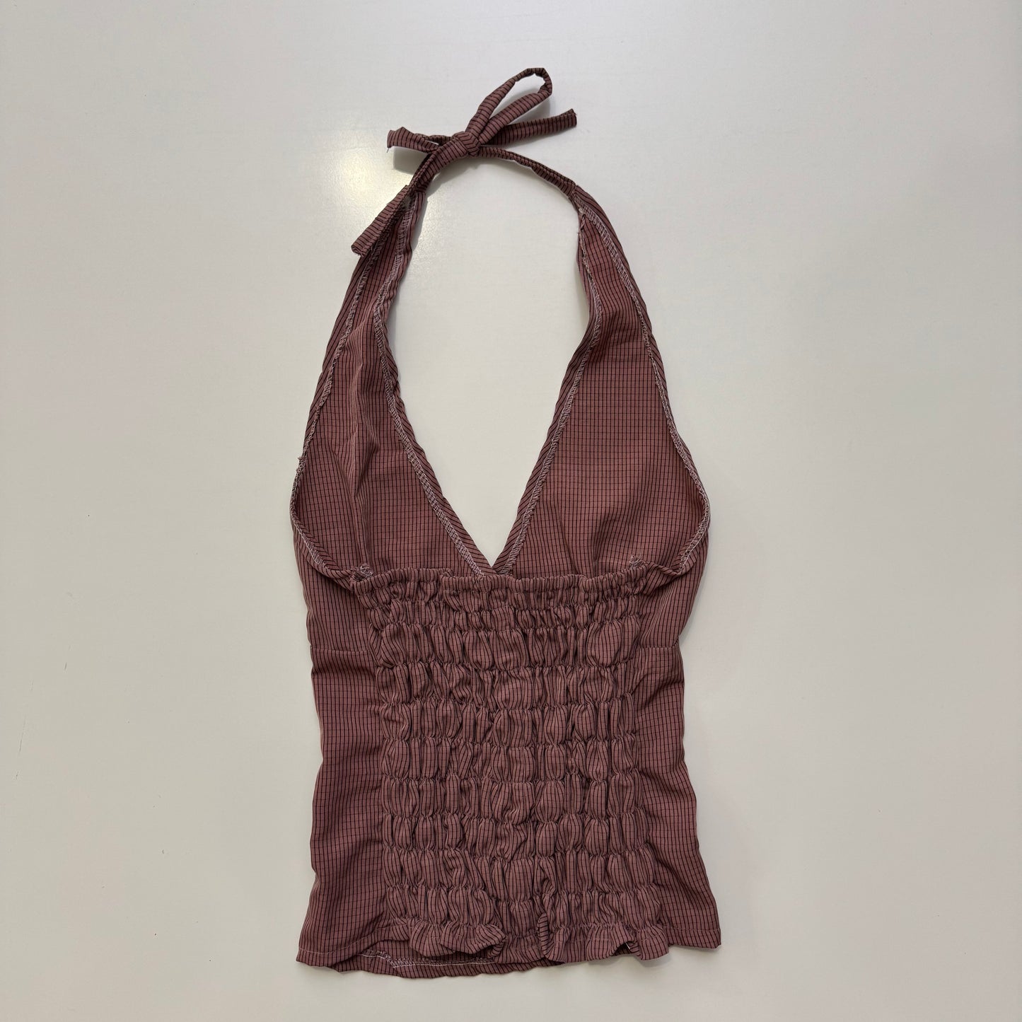 Plaid Babydoll Halter Top