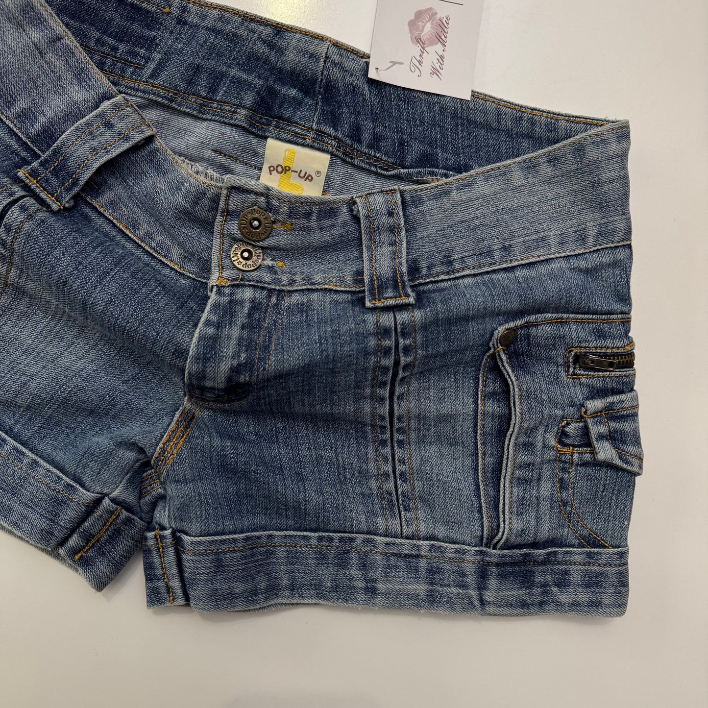 Denim Cargo Mini Shorts