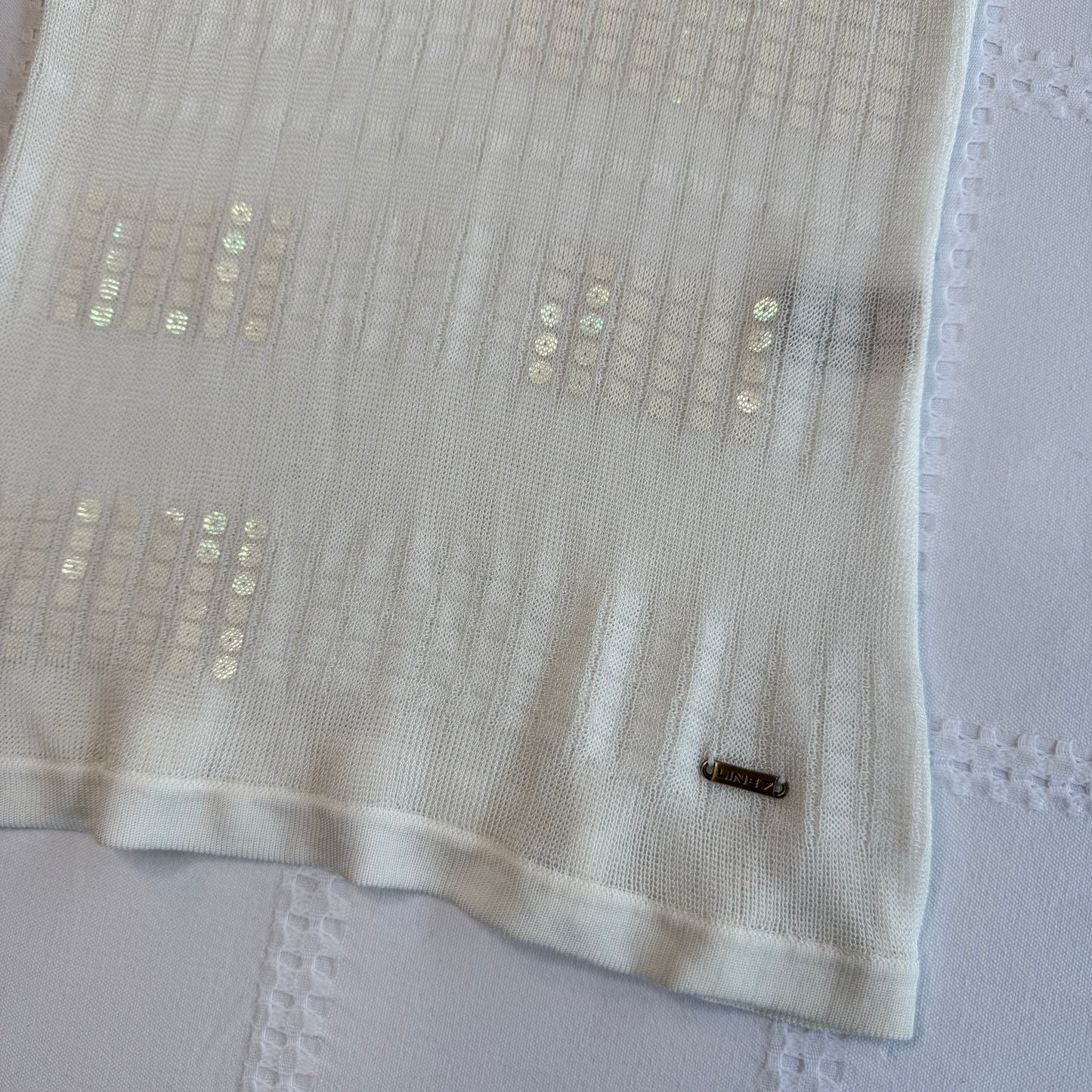 Knit Sequin V Neck Tank