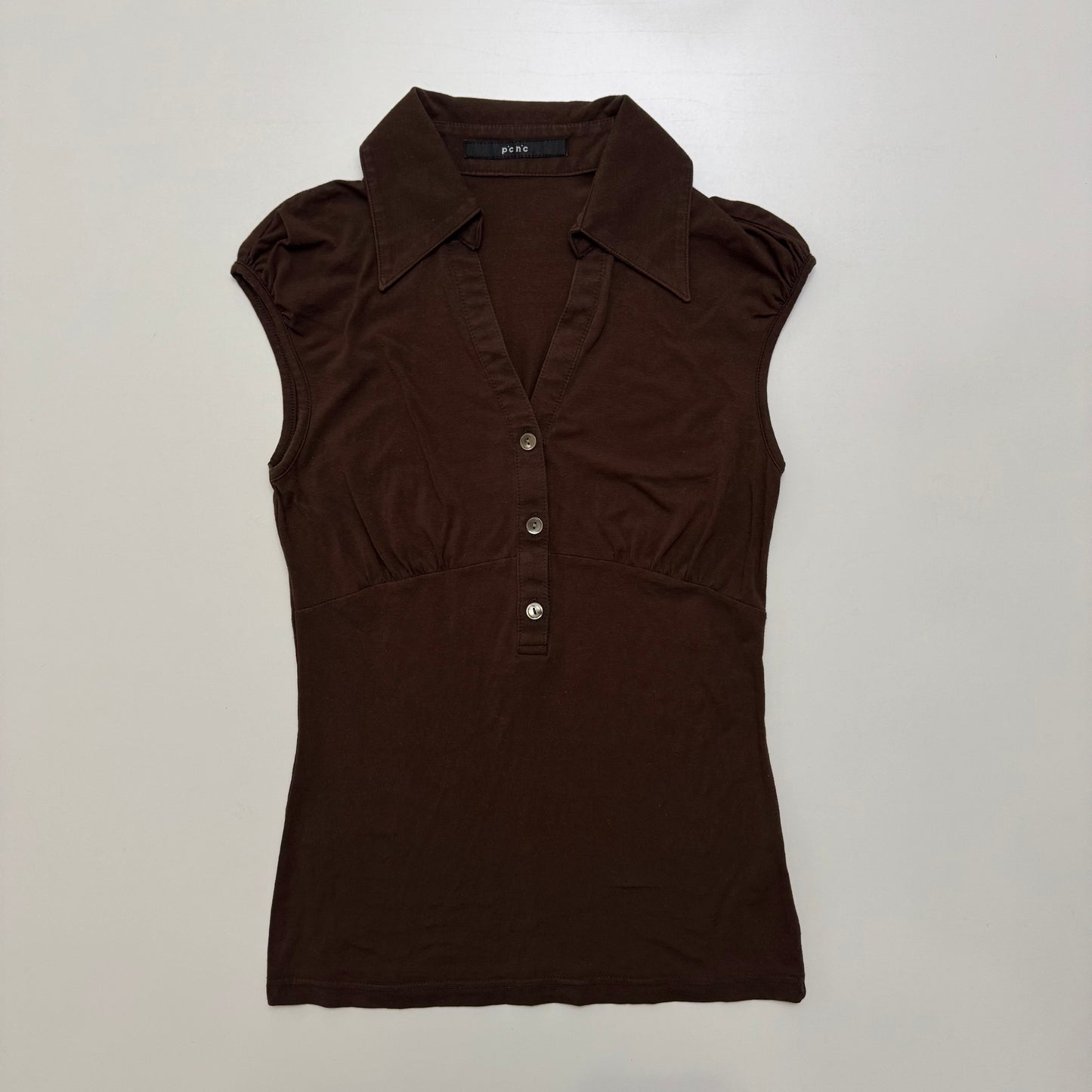 Brown Cap Sleeve Top