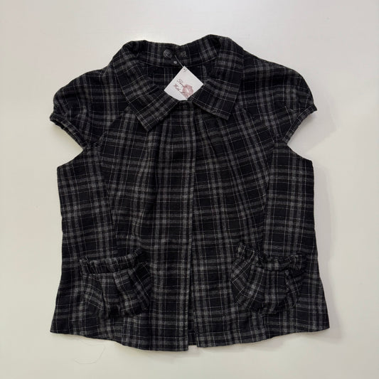 Plaid Cap Sleeve Peacoat