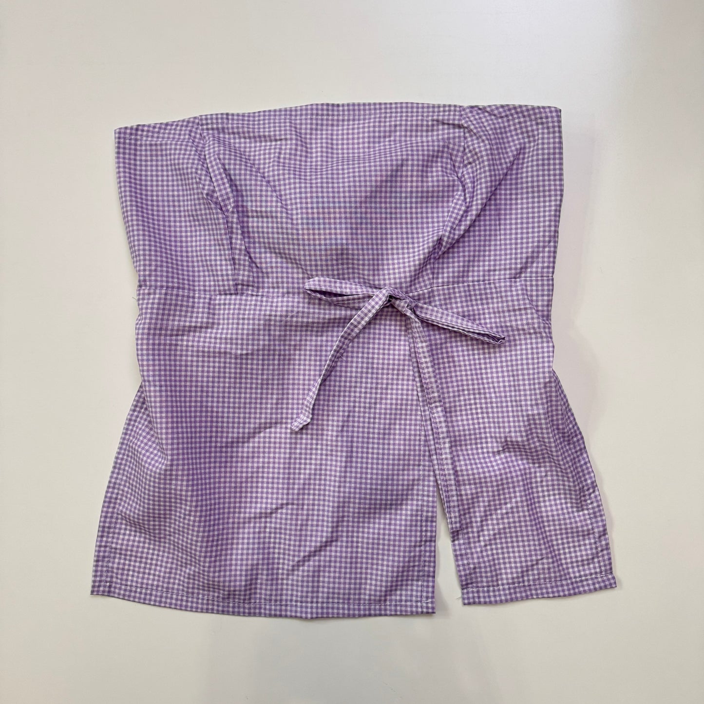 Strapless Gingham Babydoll Top