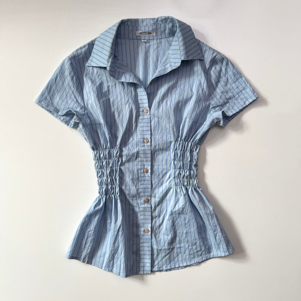 Blue Cinched Blouse