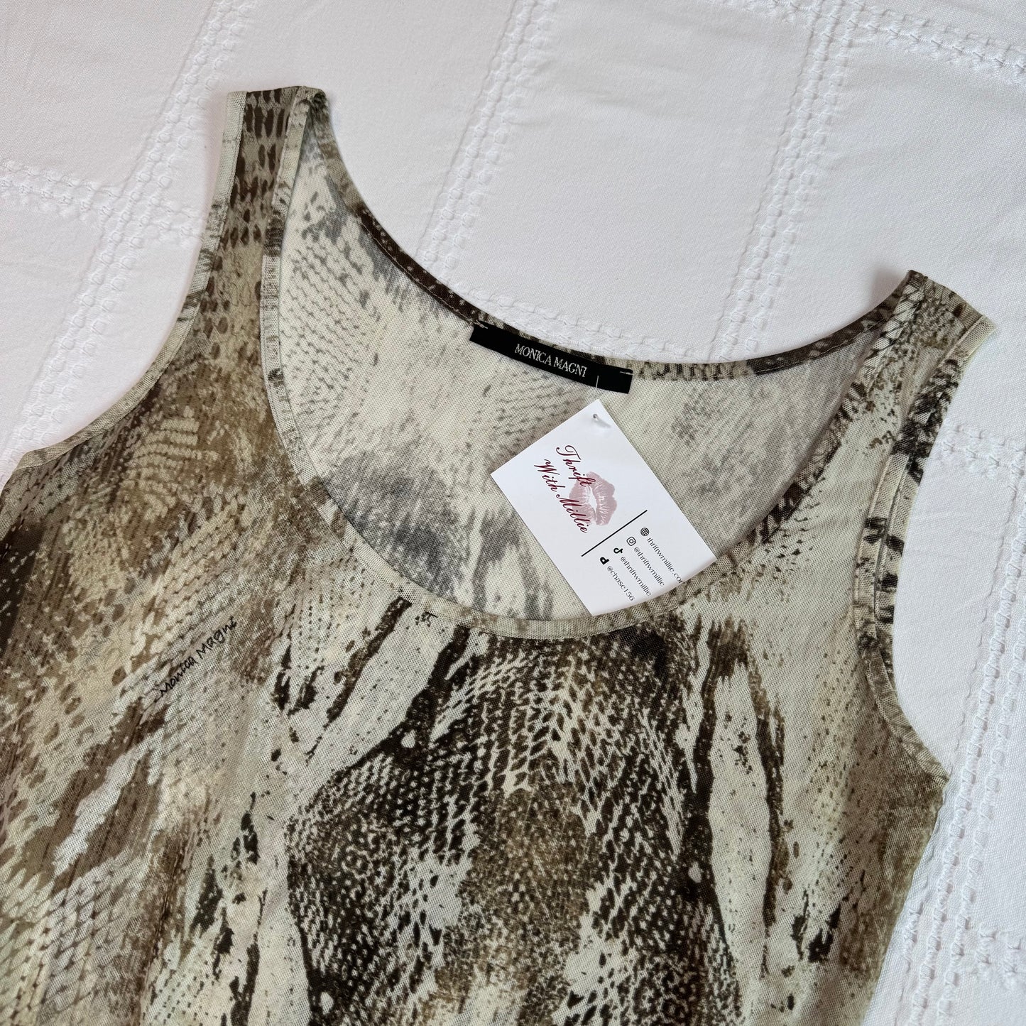 Mesh Snake Print Tank Top