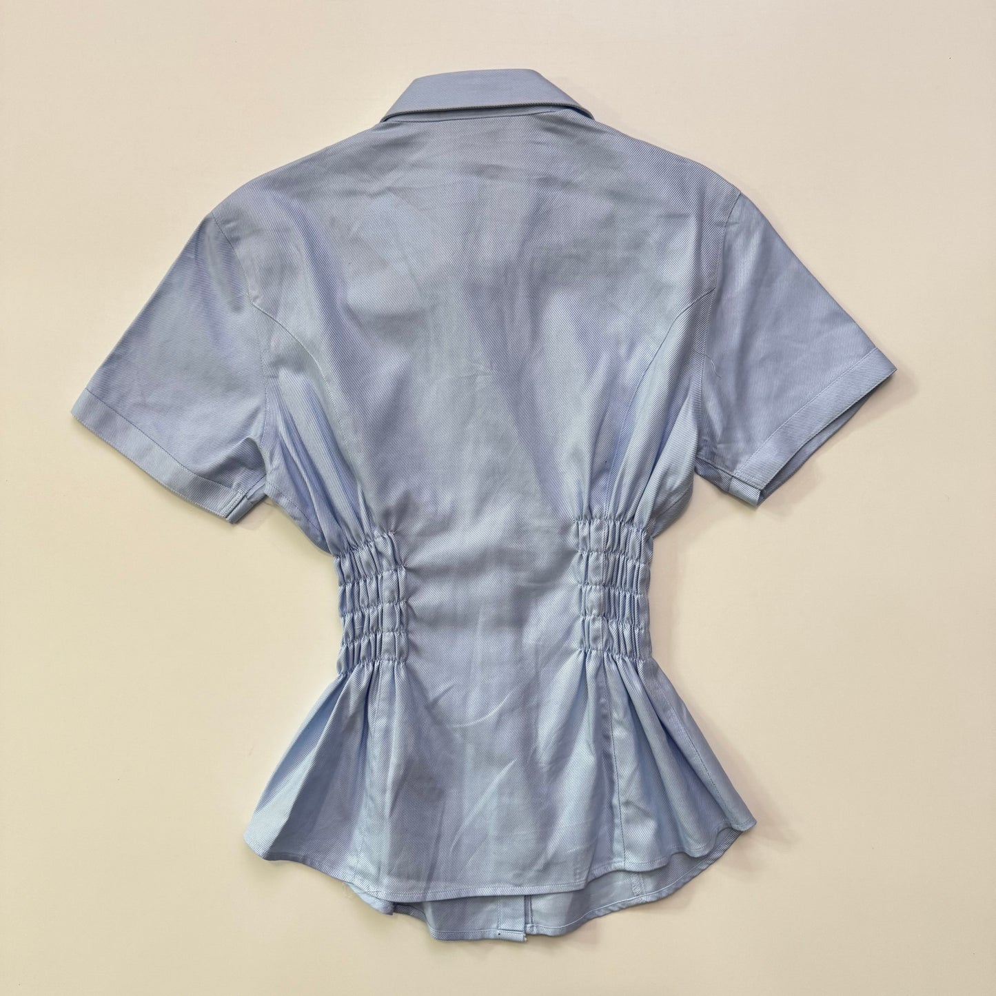 Blue Cinched Button Up