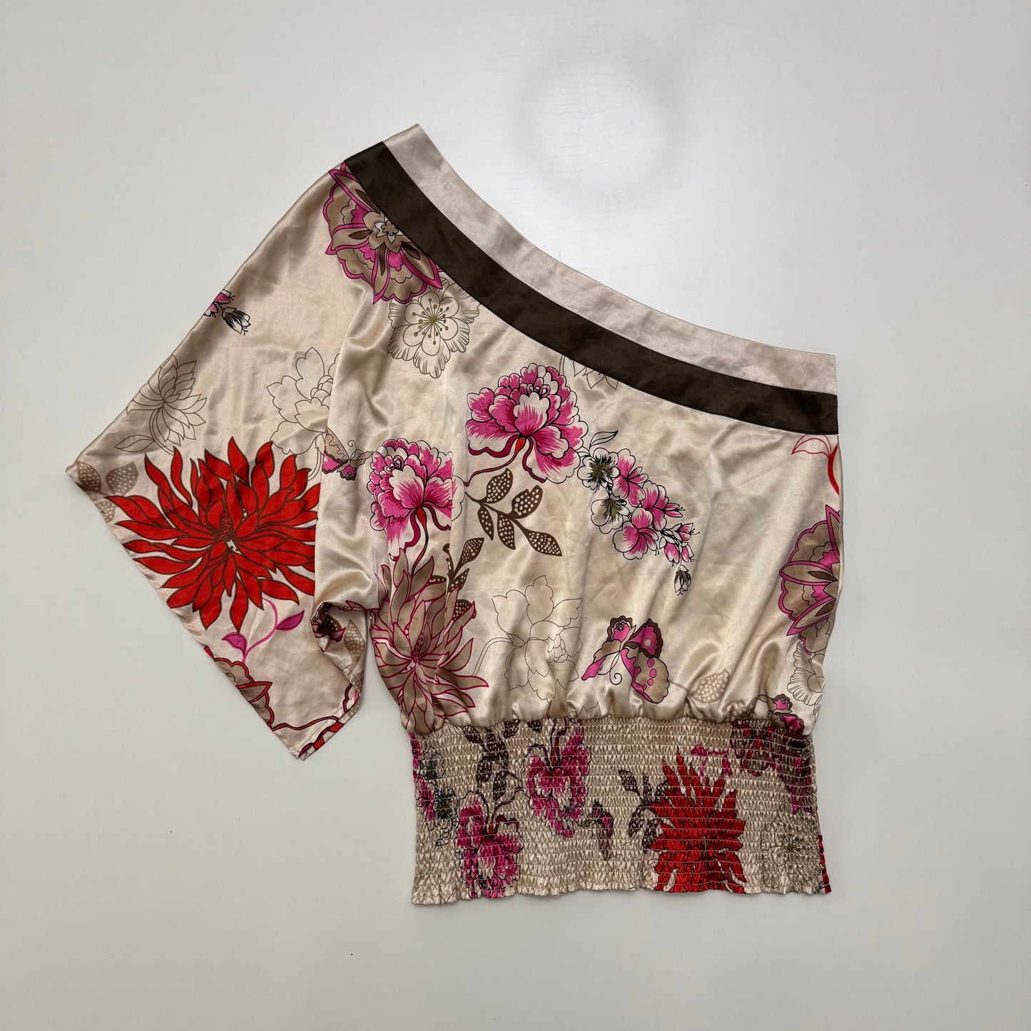 One Shoulder Floral Top