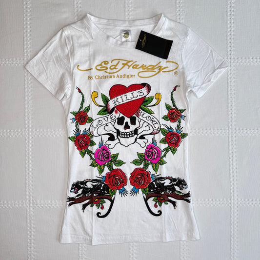 Ed Hardy Diamanté Graphic Tee