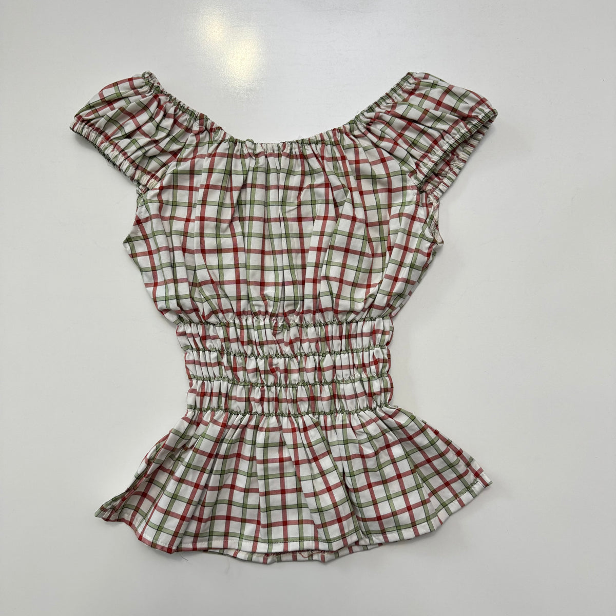 Plaid Milkmaid Blouse
