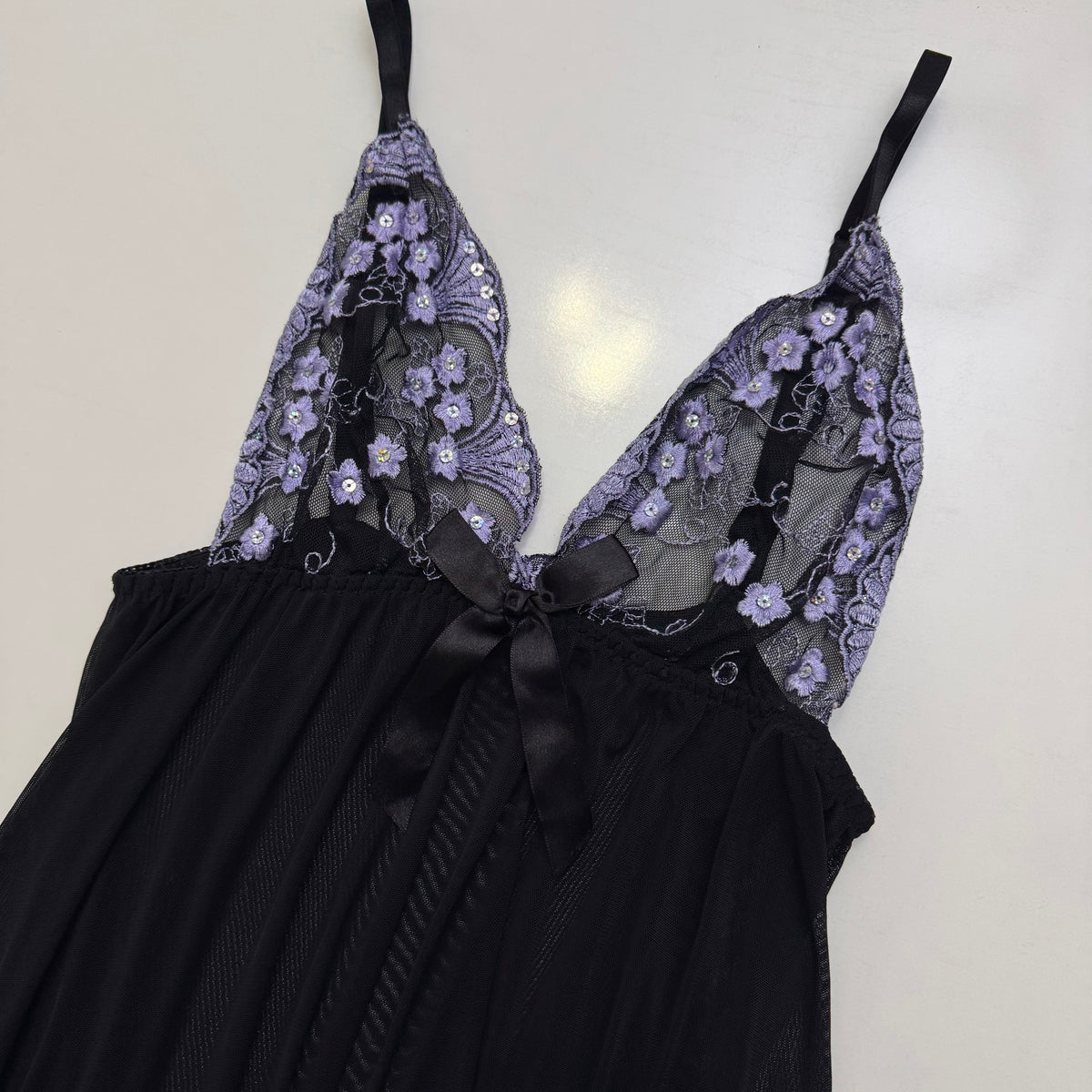 Embroidered Bust Babydoll Cami