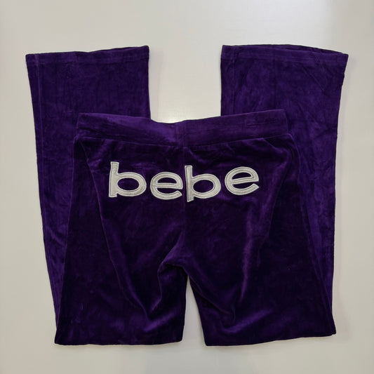 Bebe Purple Velour Track Pants