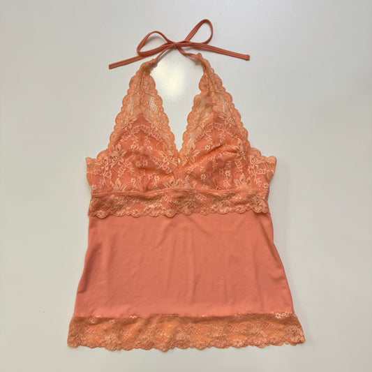 Coral Lace Bust Halter