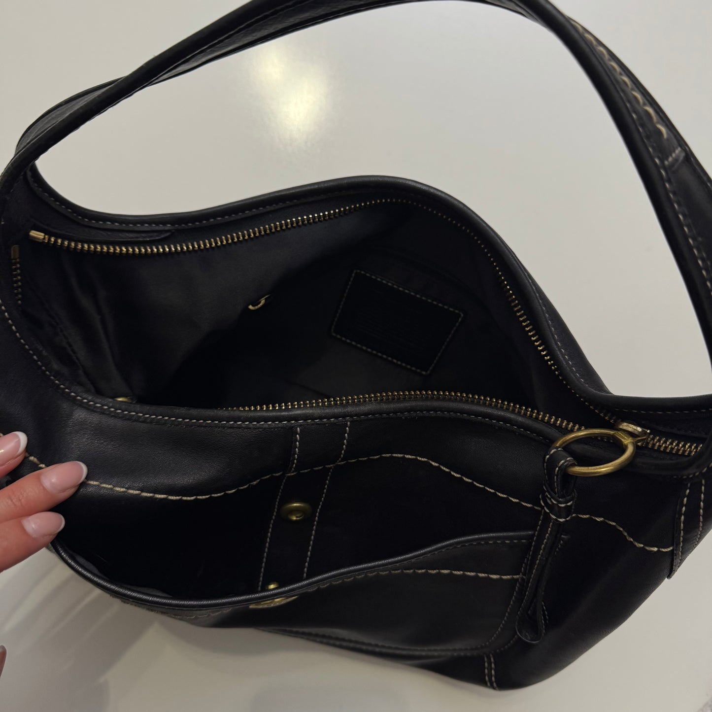 Coach Black Leather Shoulder Bag