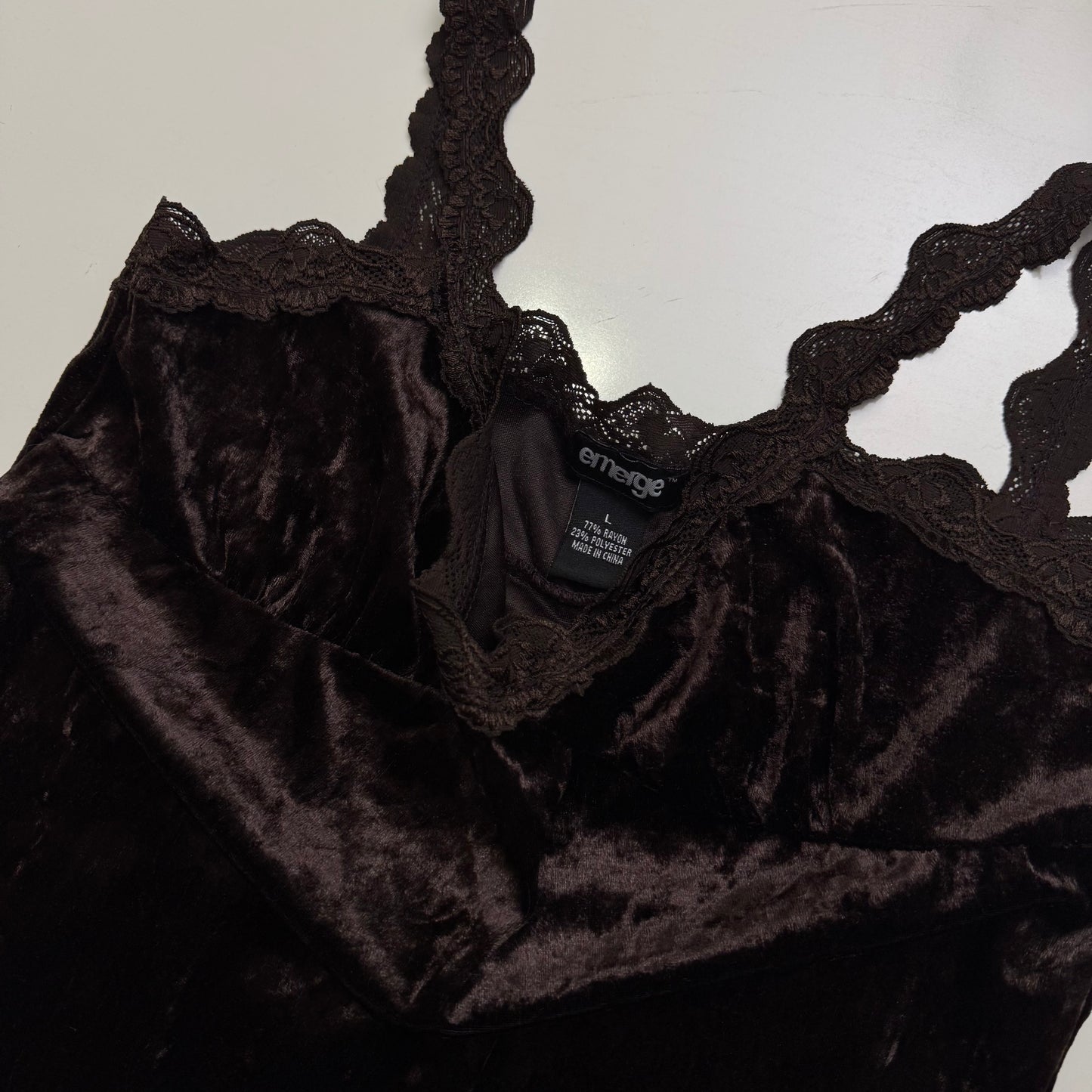 Velour Lace Trim Cami