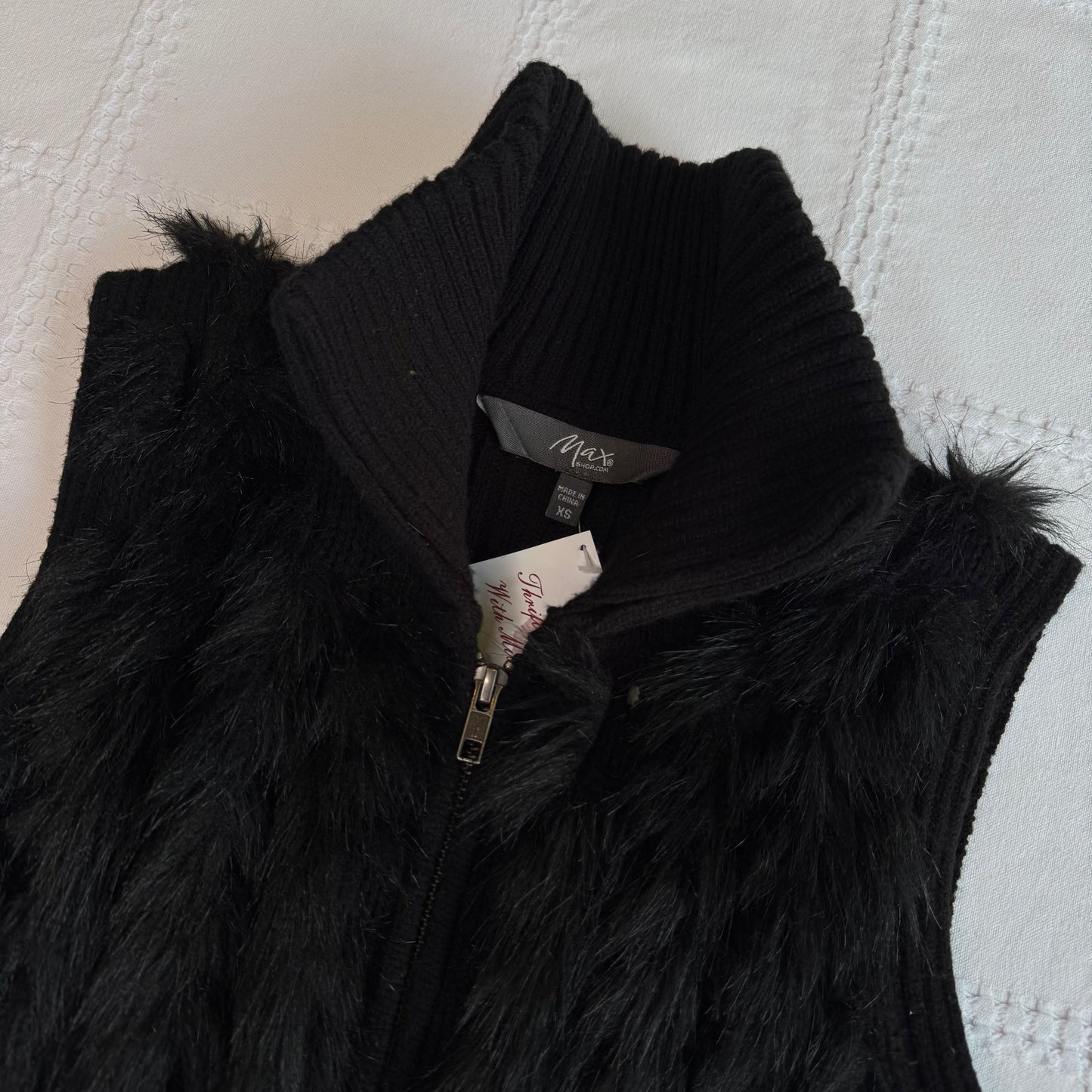 Black Fur Vest