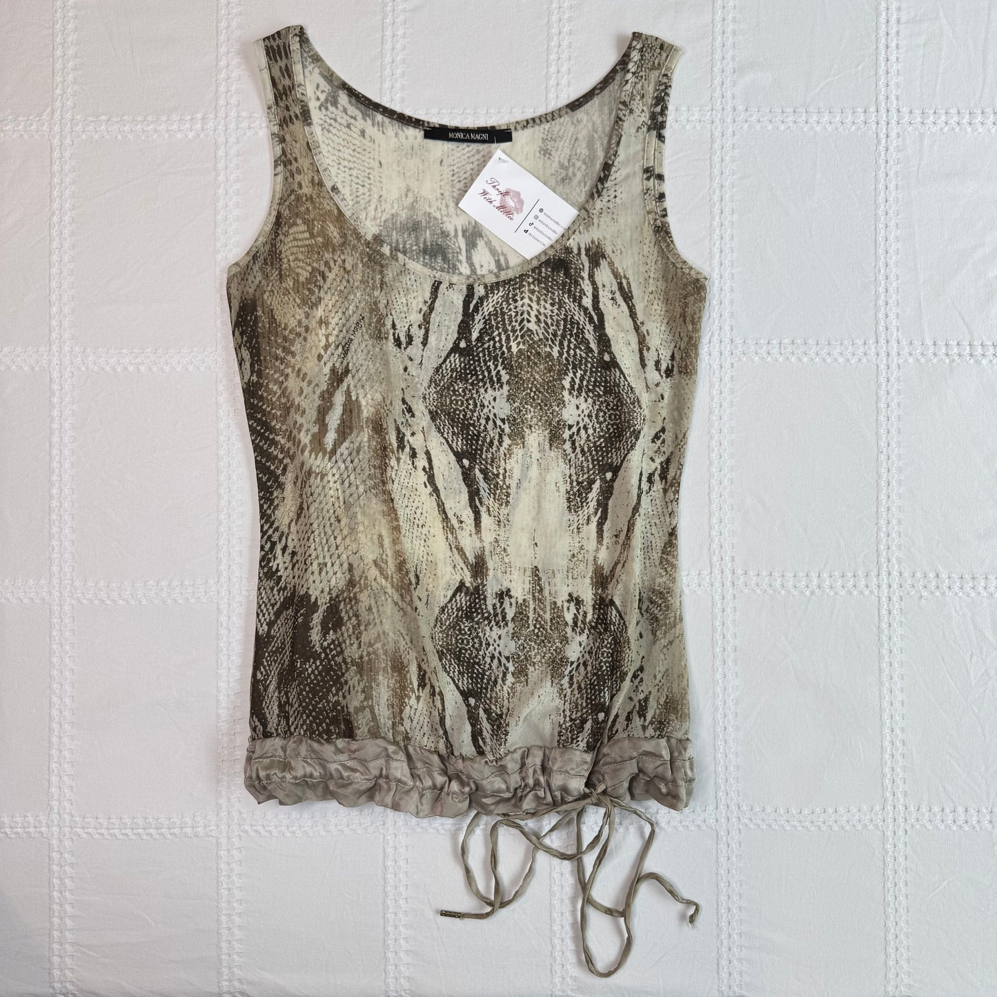 Mesh Snake Print Tank Top