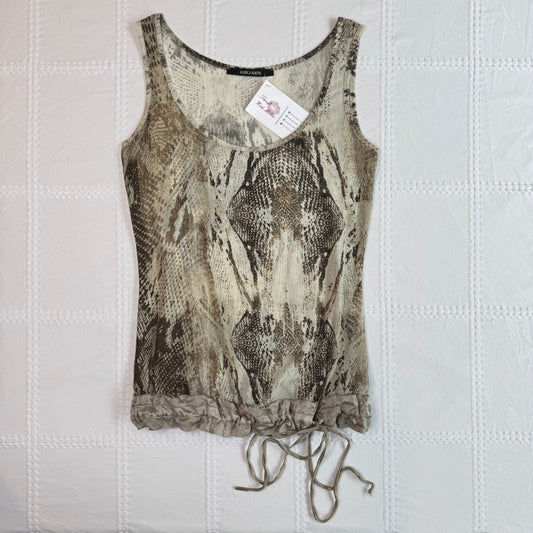 Mesh Snake Print Tank Top