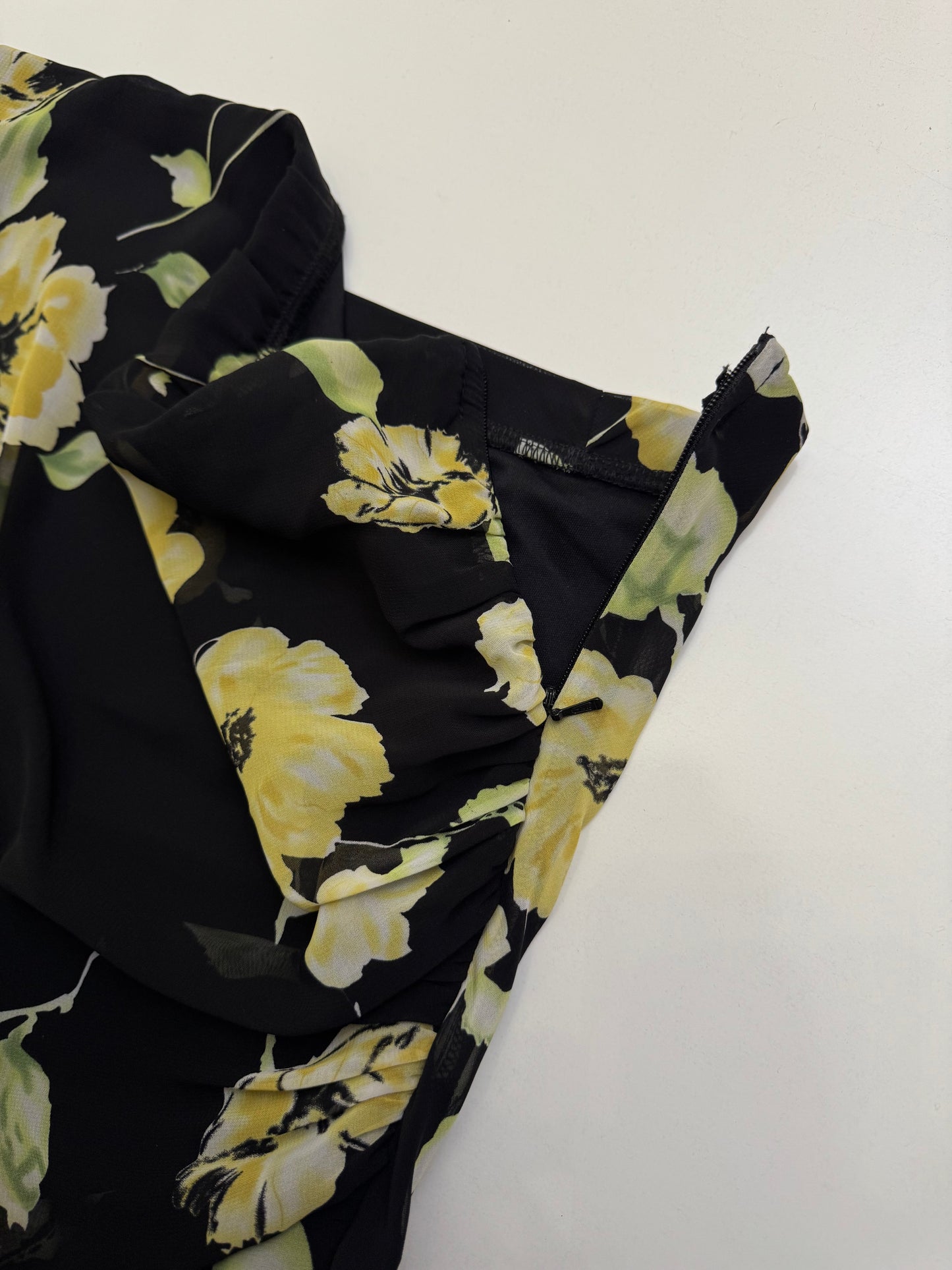 Asymmetrical Floral Midi Dress