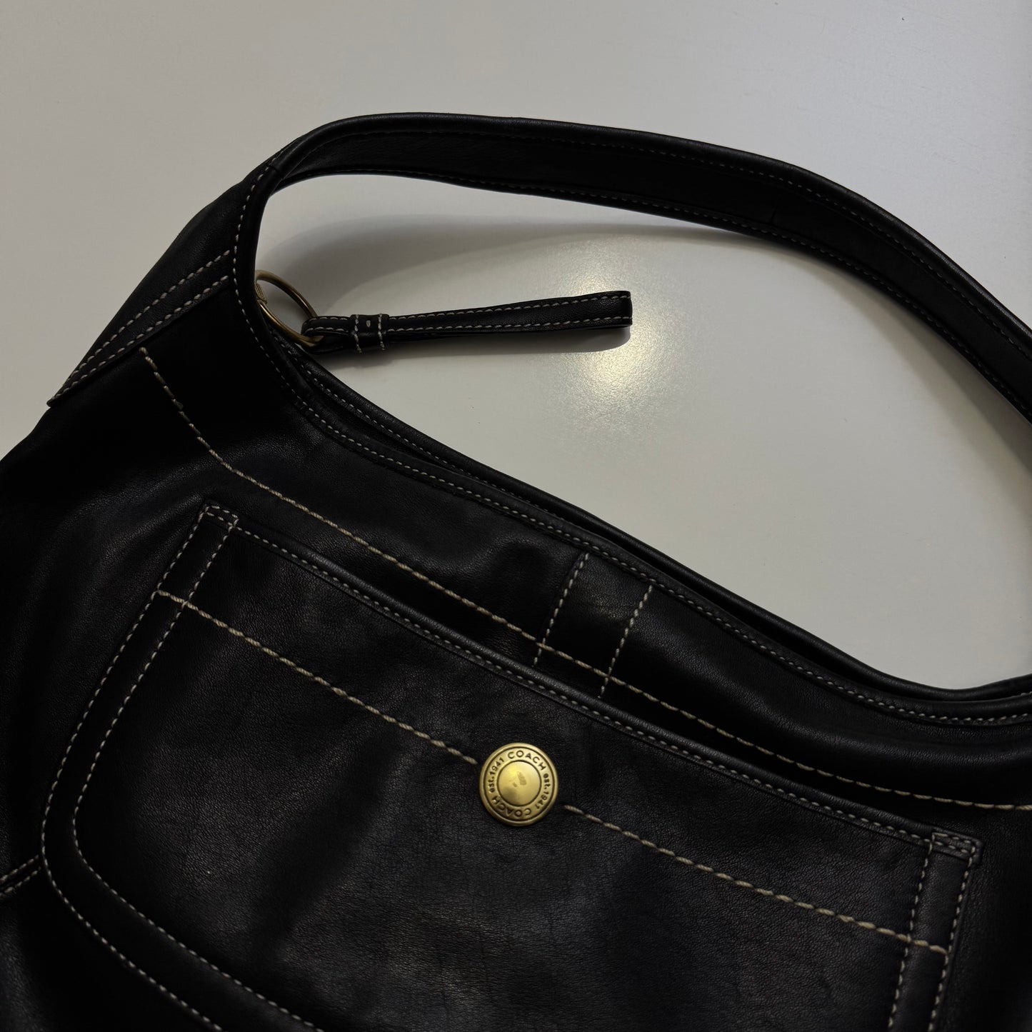 Coach Black Leather Shoulder Bag