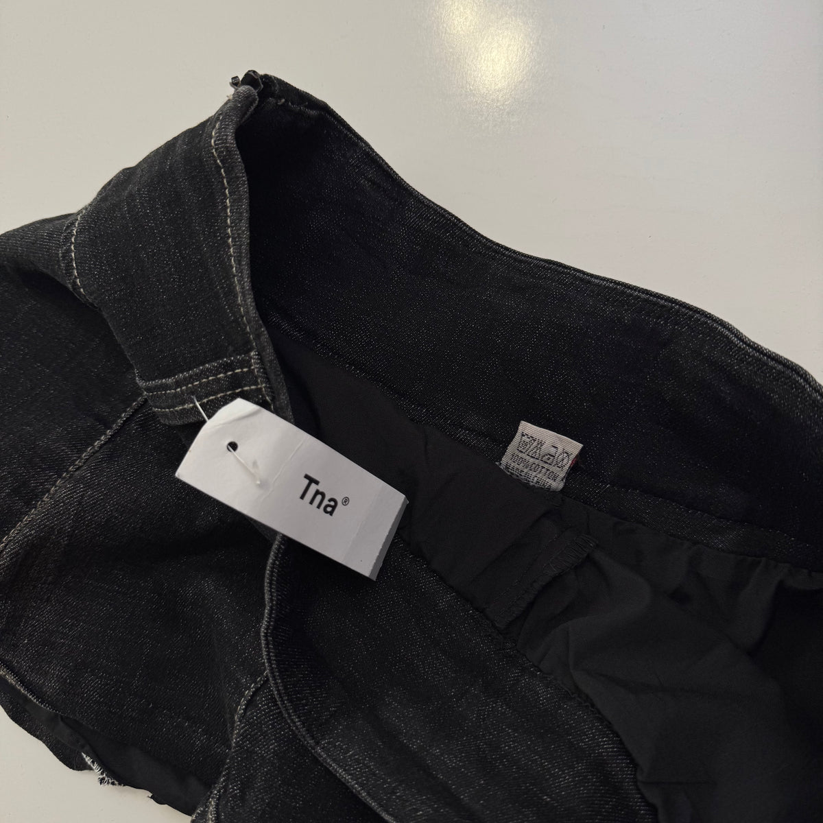 Denim Pleated Micro Mini