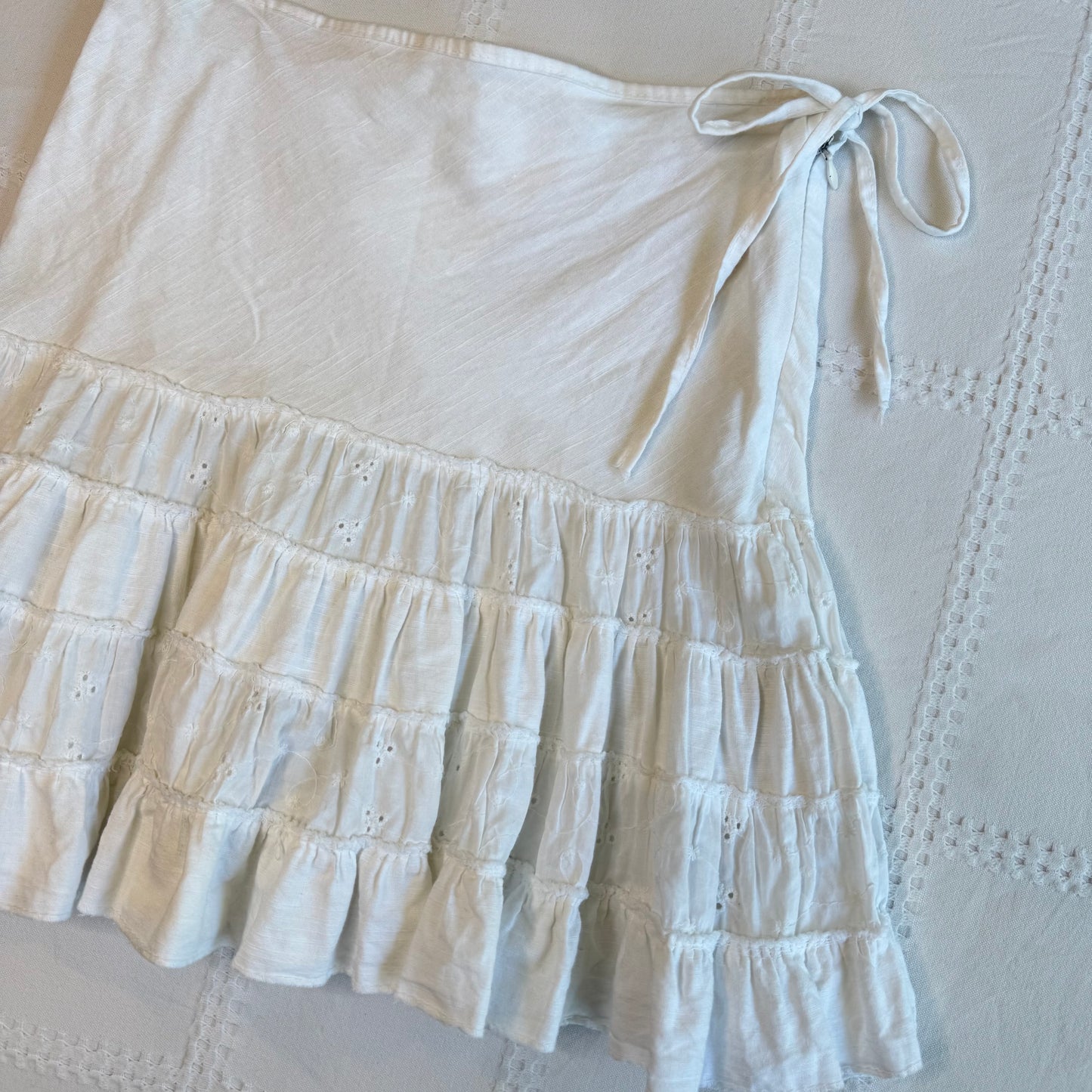 White Broderie Mini Skirt