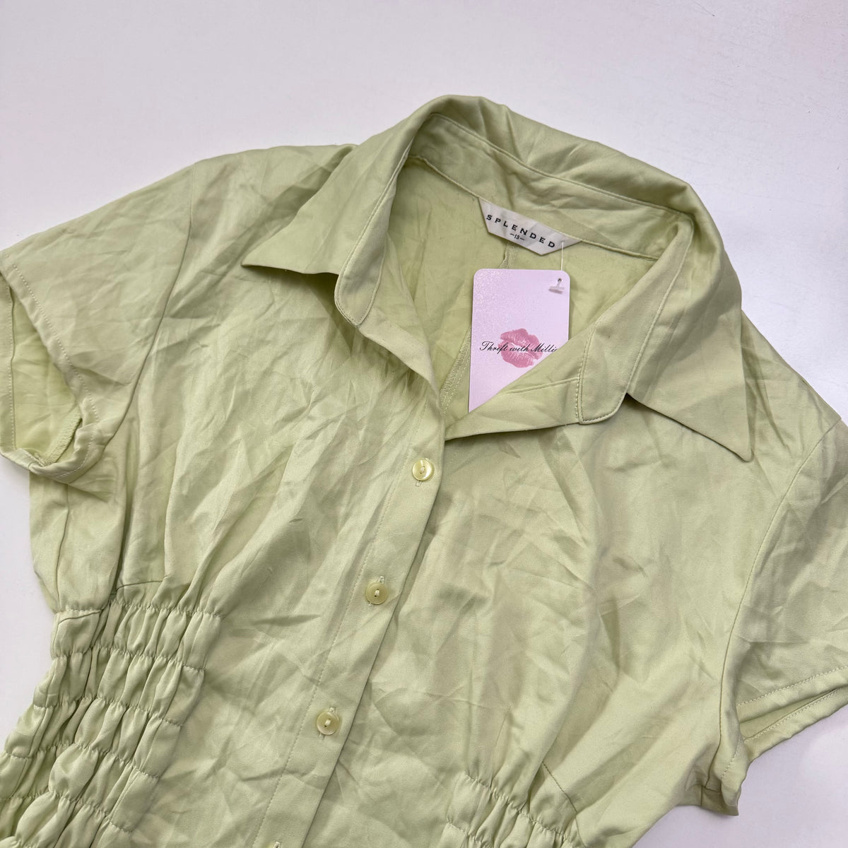 Green Cinched Shirt