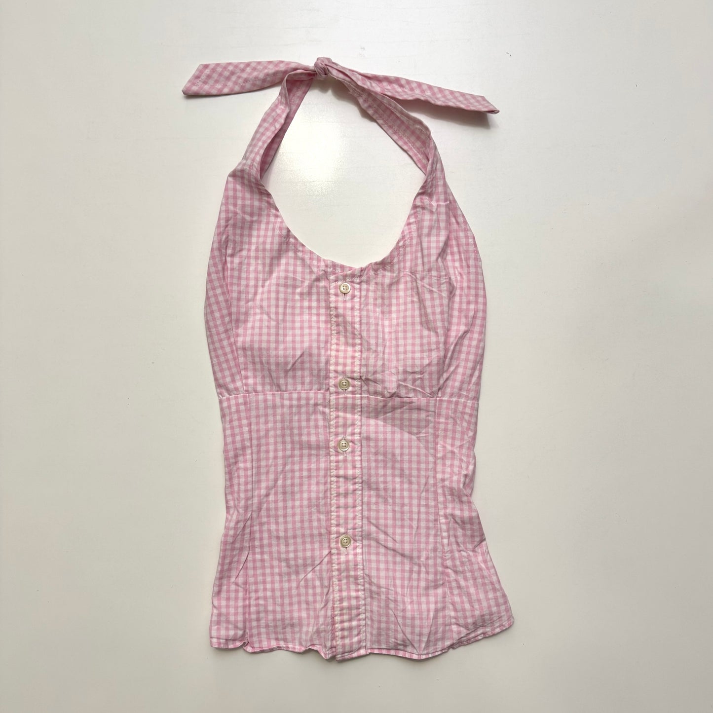 Pink Gingham Halter