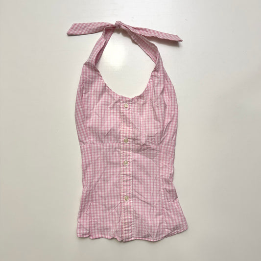 Pink Gingham Halter