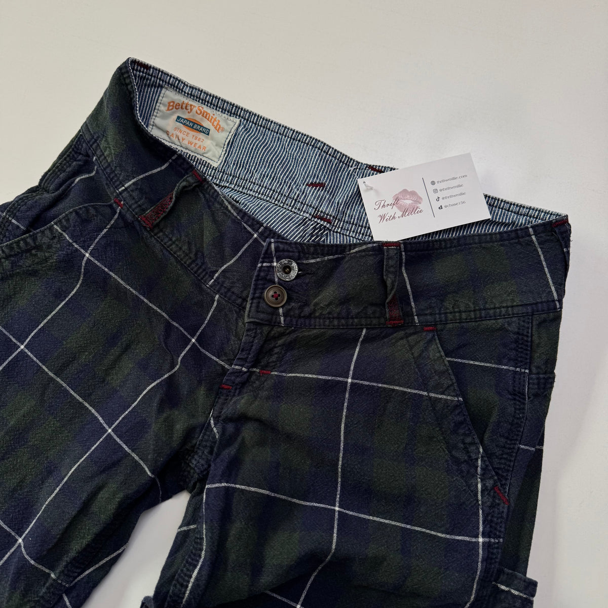 Low Rise Flare Plaid Pants