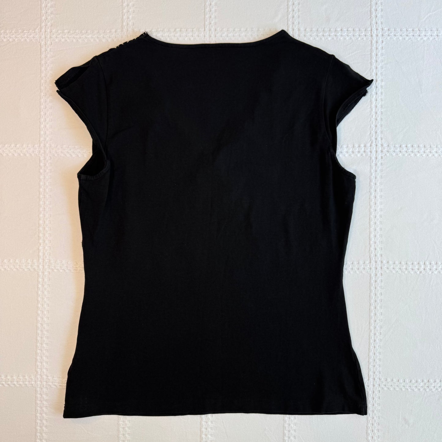 Black Embroidered Babydoll Top