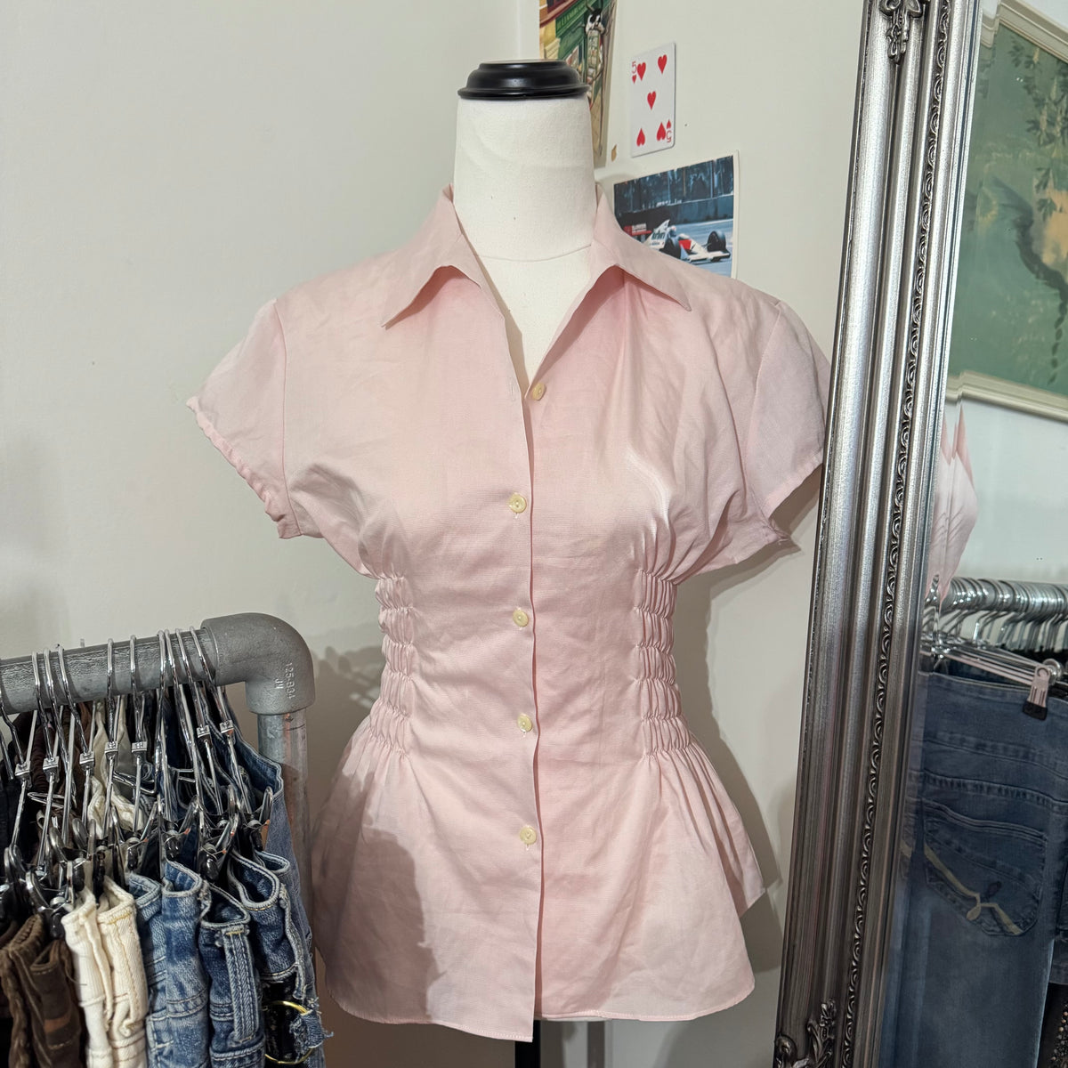 Pink Cinched Shirt