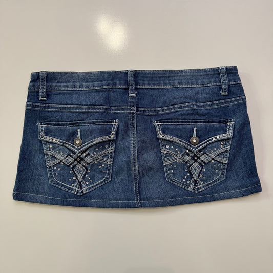 Low Rise Denim Micro Mini