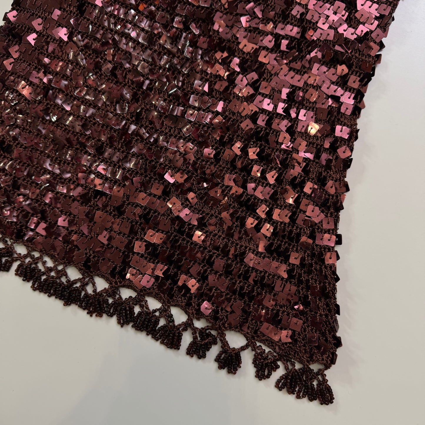 Brown Sequin Tank Top