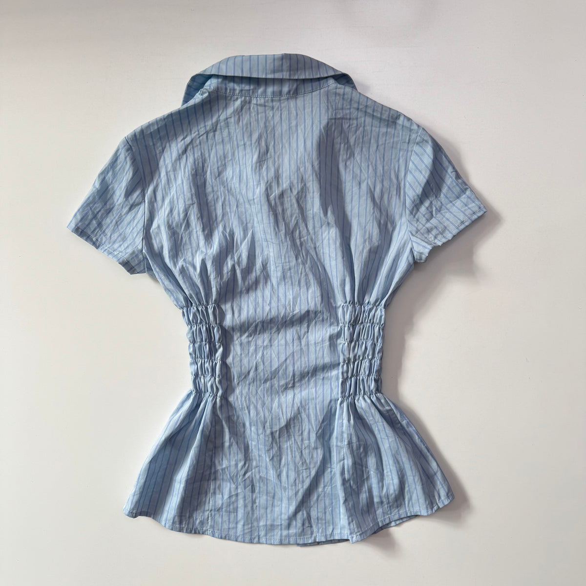 Blue Cinched Blouse