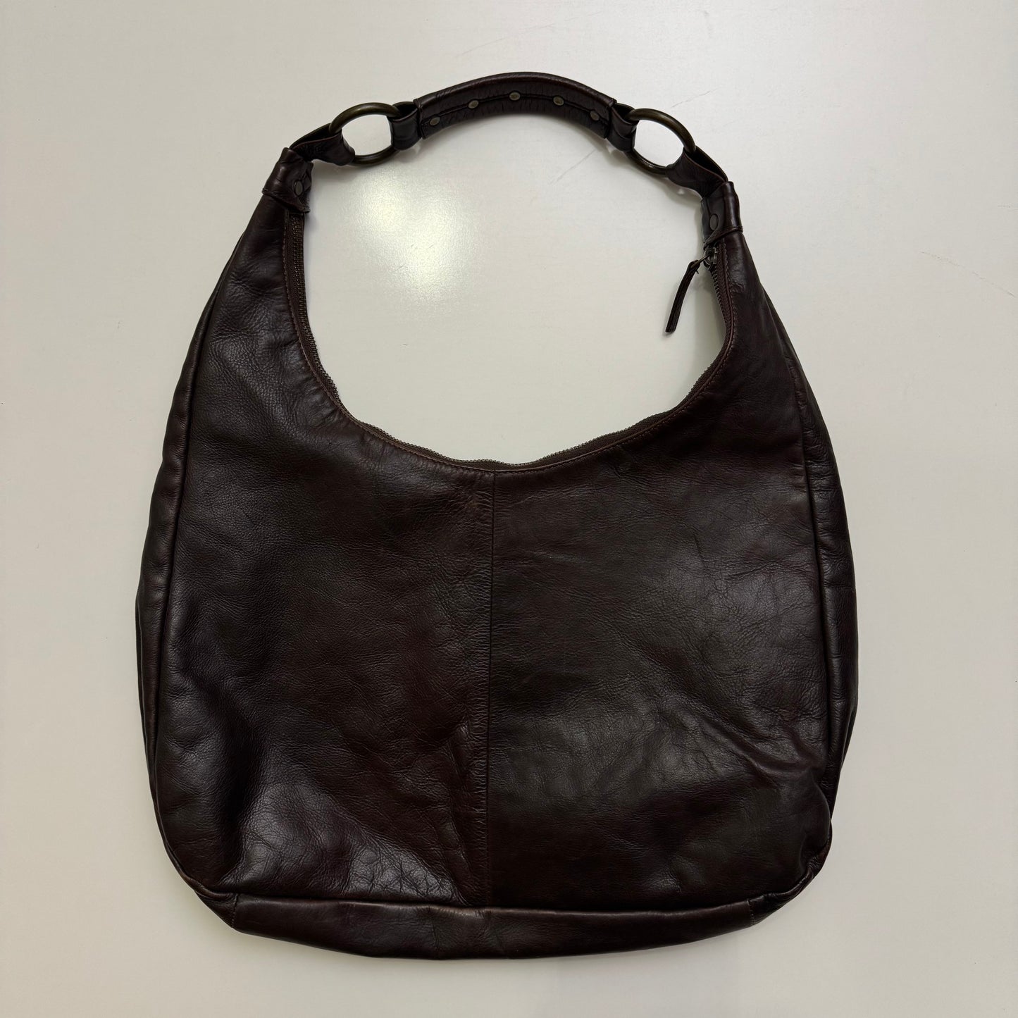 Brown Leather Studded Bag