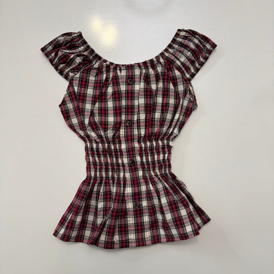 Plaid Milkmaid Blouse