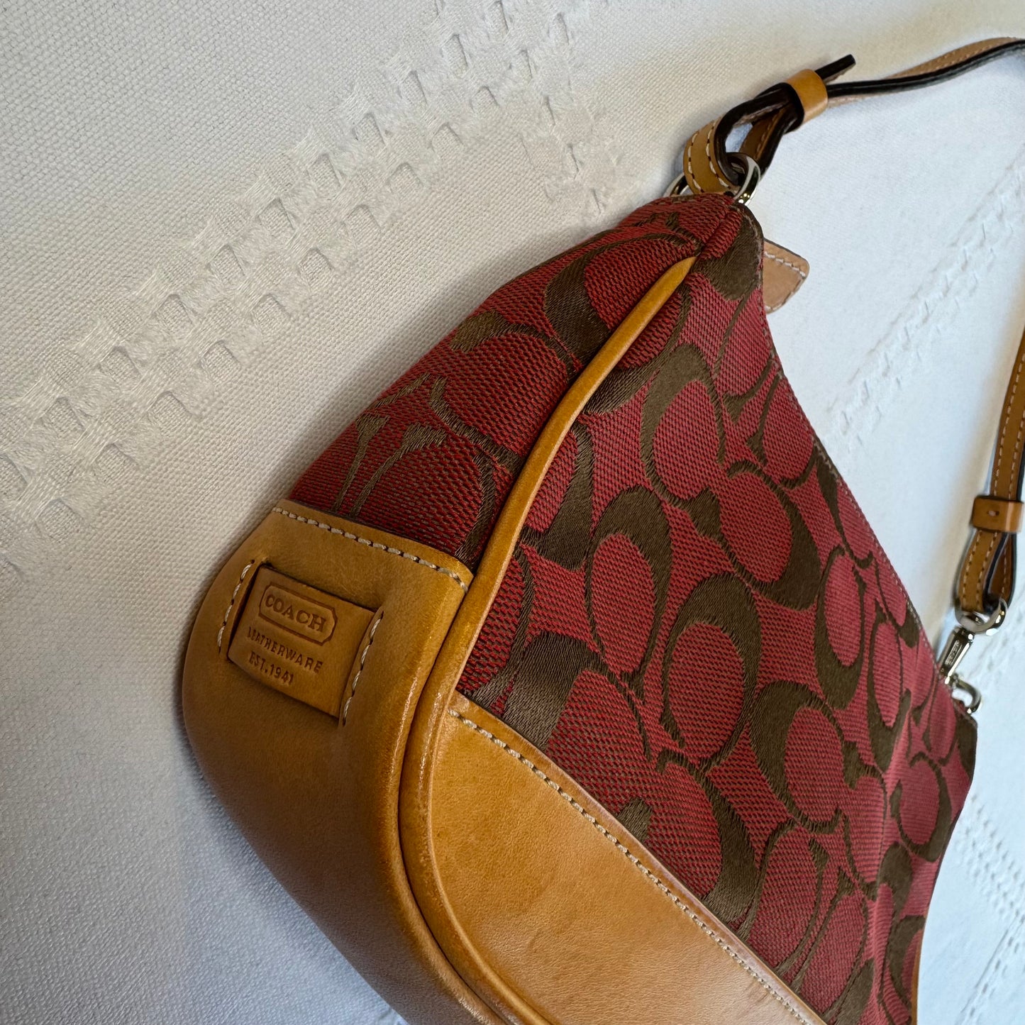 Coach Red & Tan Demi Bag