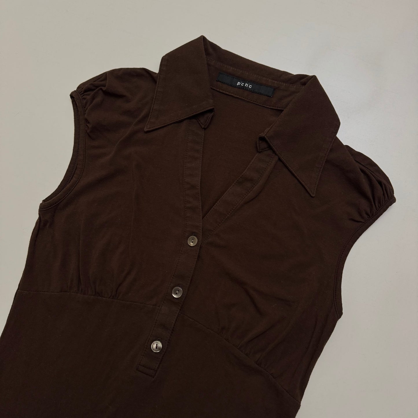 Brown Cap Sleeve Top