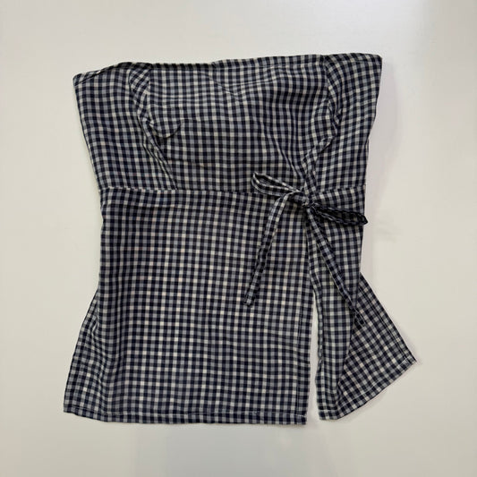 Gingham Strapless Tie Back Top