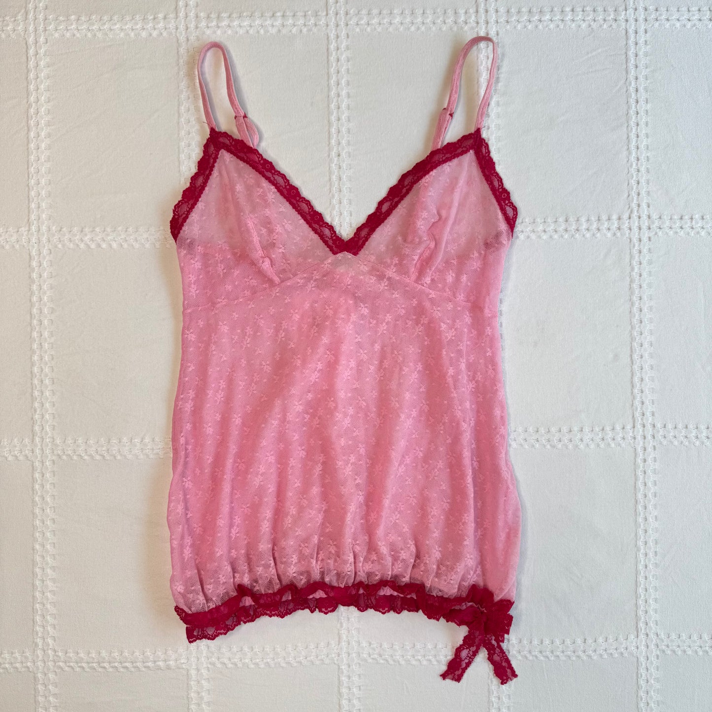 Pink Lace Babydoll Cami