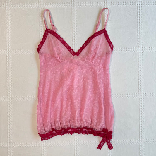 Pink Lace Babydoll Cami