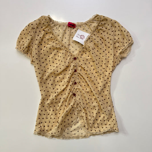 Polka Dot Mesh Top