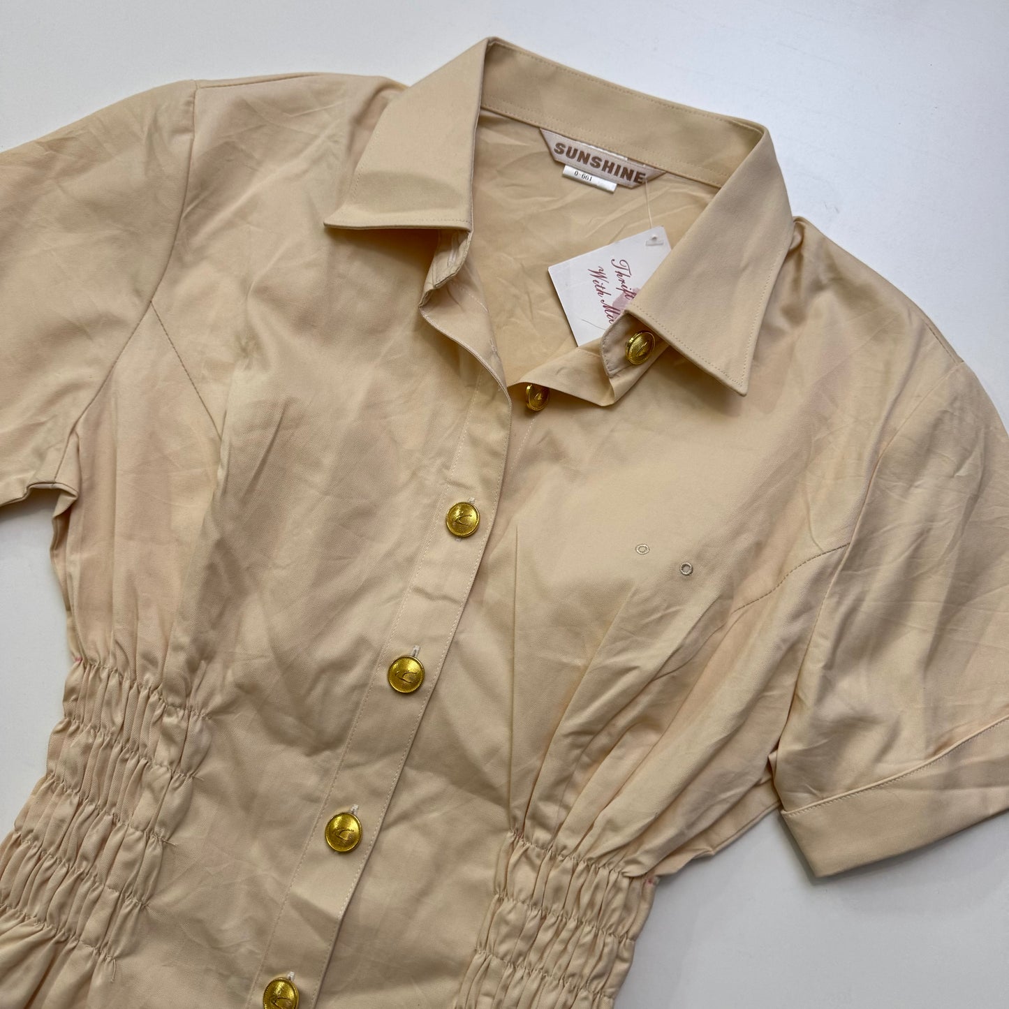 Beige Cinched Blouse