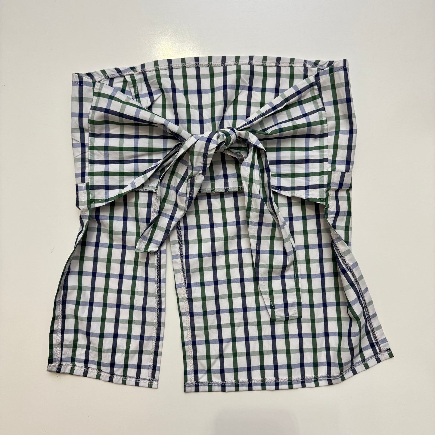 Plaid Strapless Tie Back Top