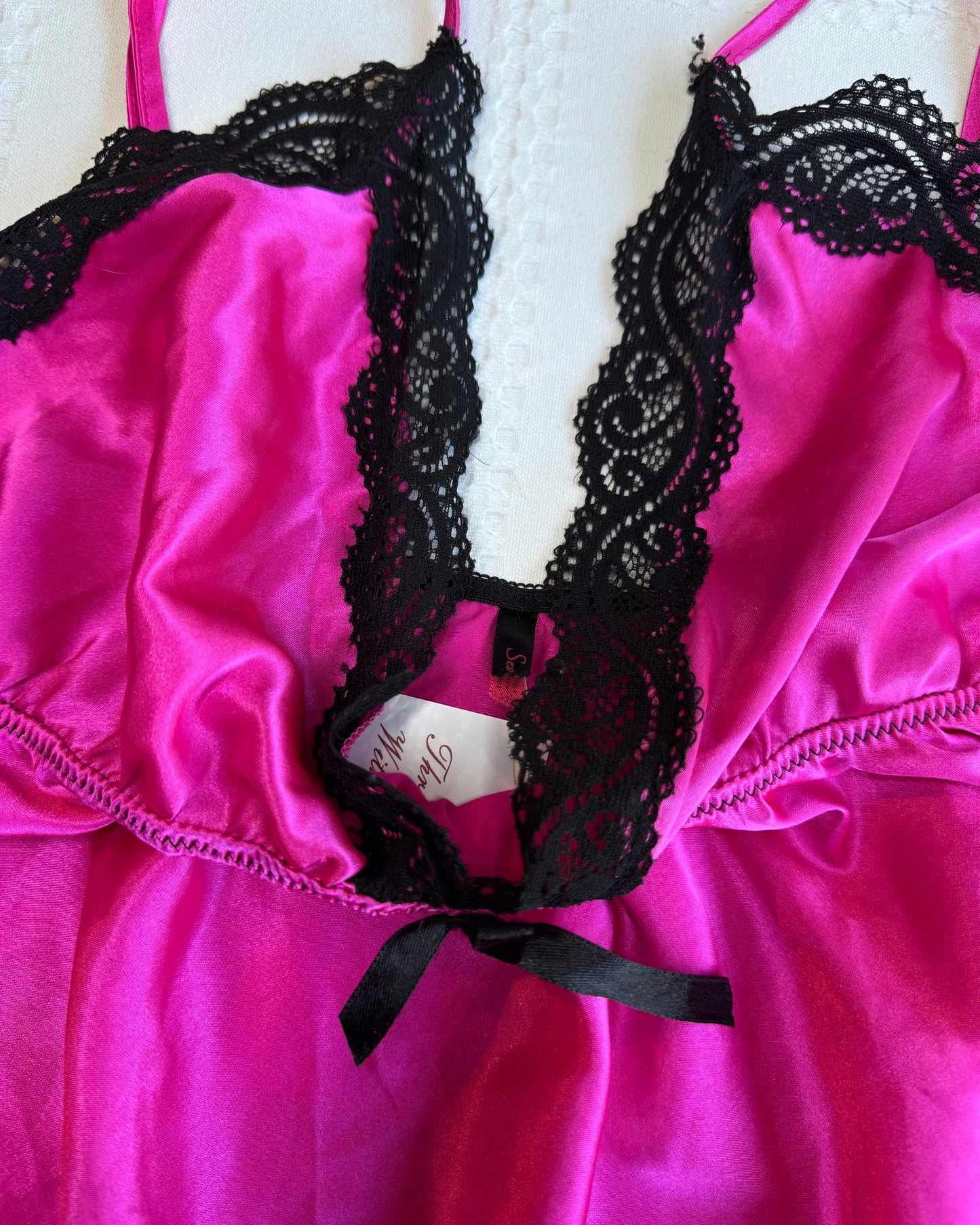 Lace Trim Babydoll Cami/Slip