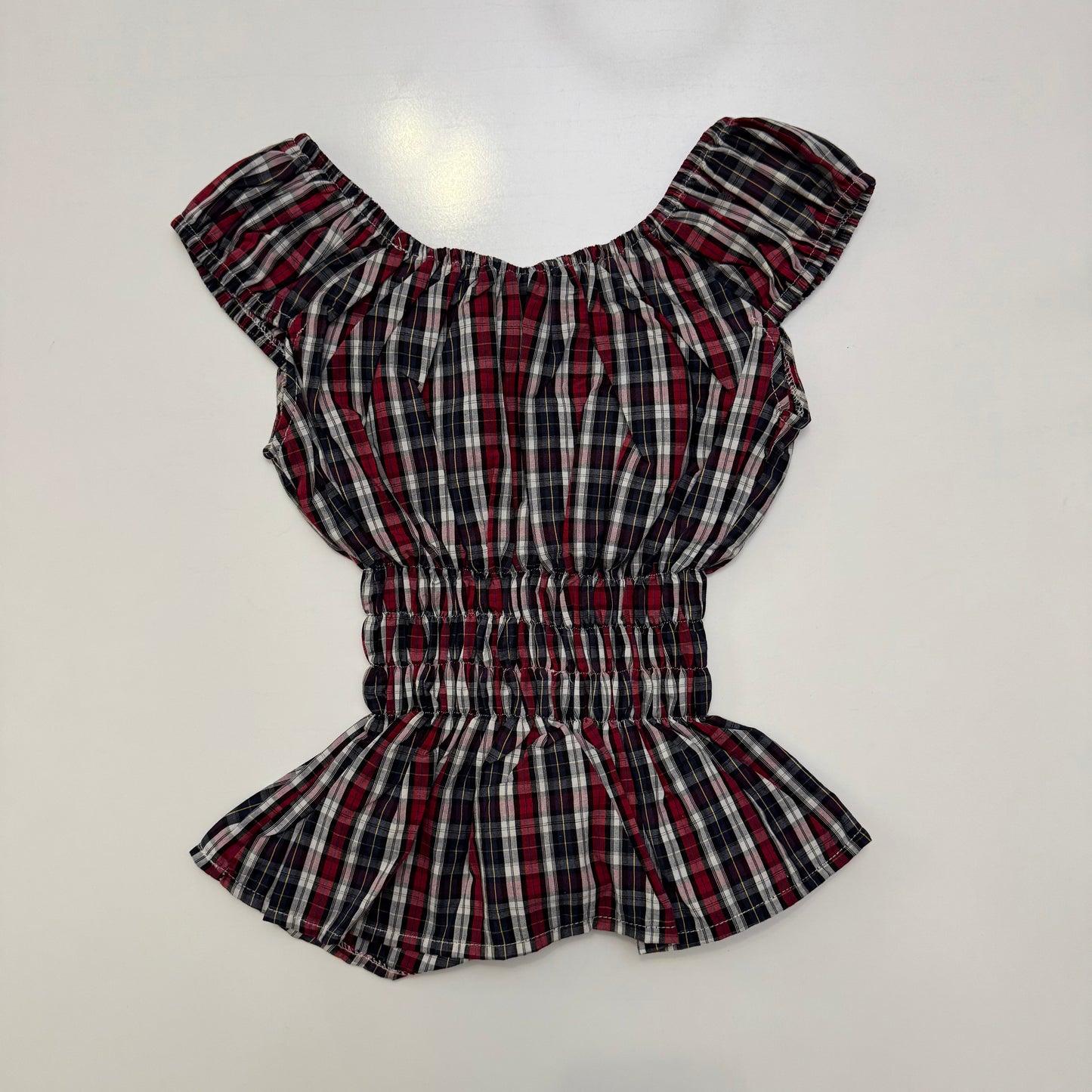 Plaid Milkmaid Top