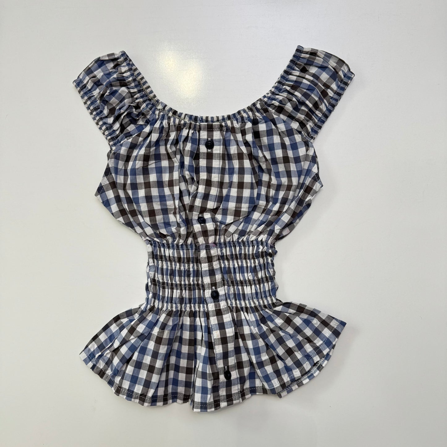 Gingham Milkmaid Top