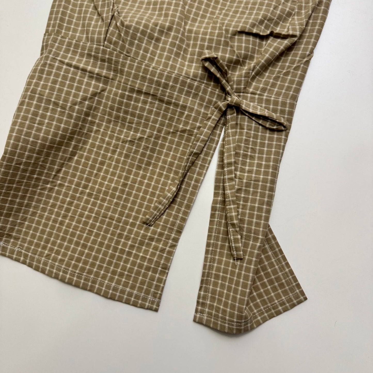 Plaid Tie Back Top