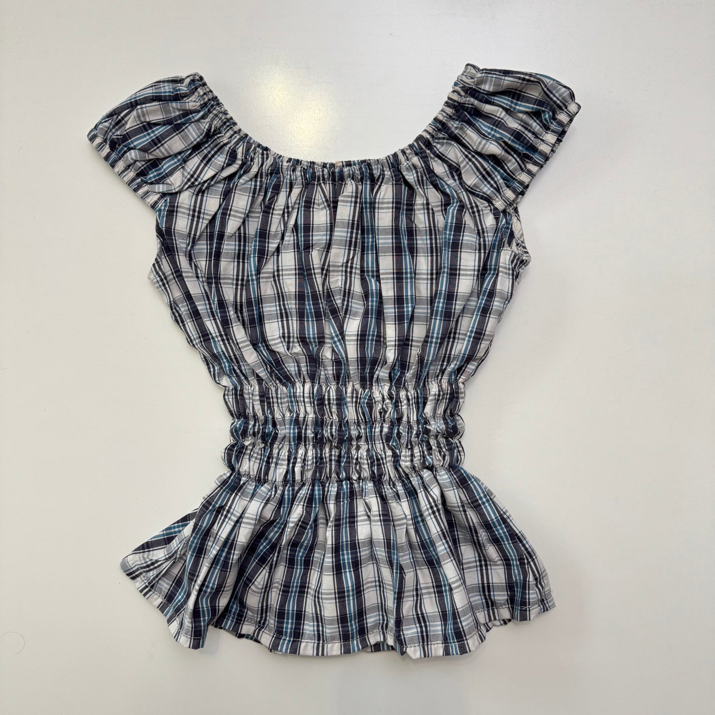 Plaid Milkmaid Top