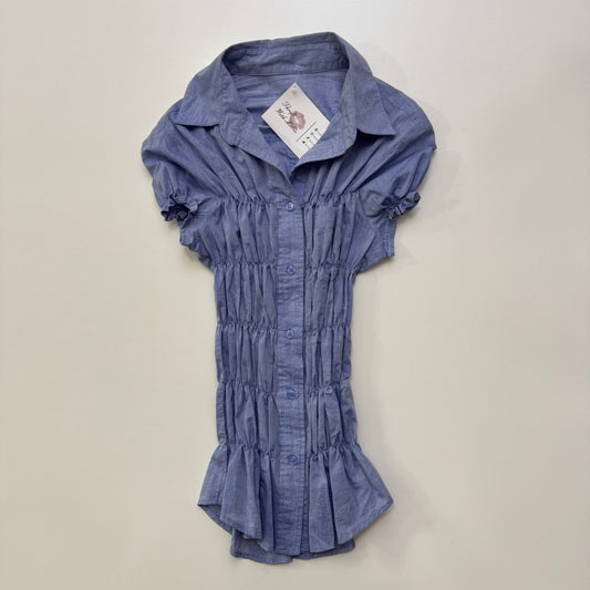 Blue Ruched Blouse