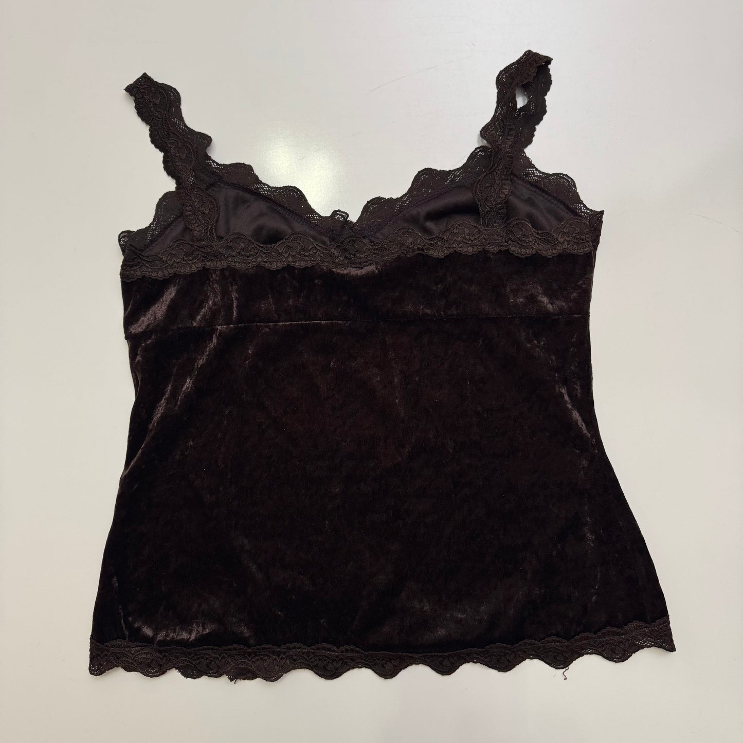 Velour Lace Trim Cami